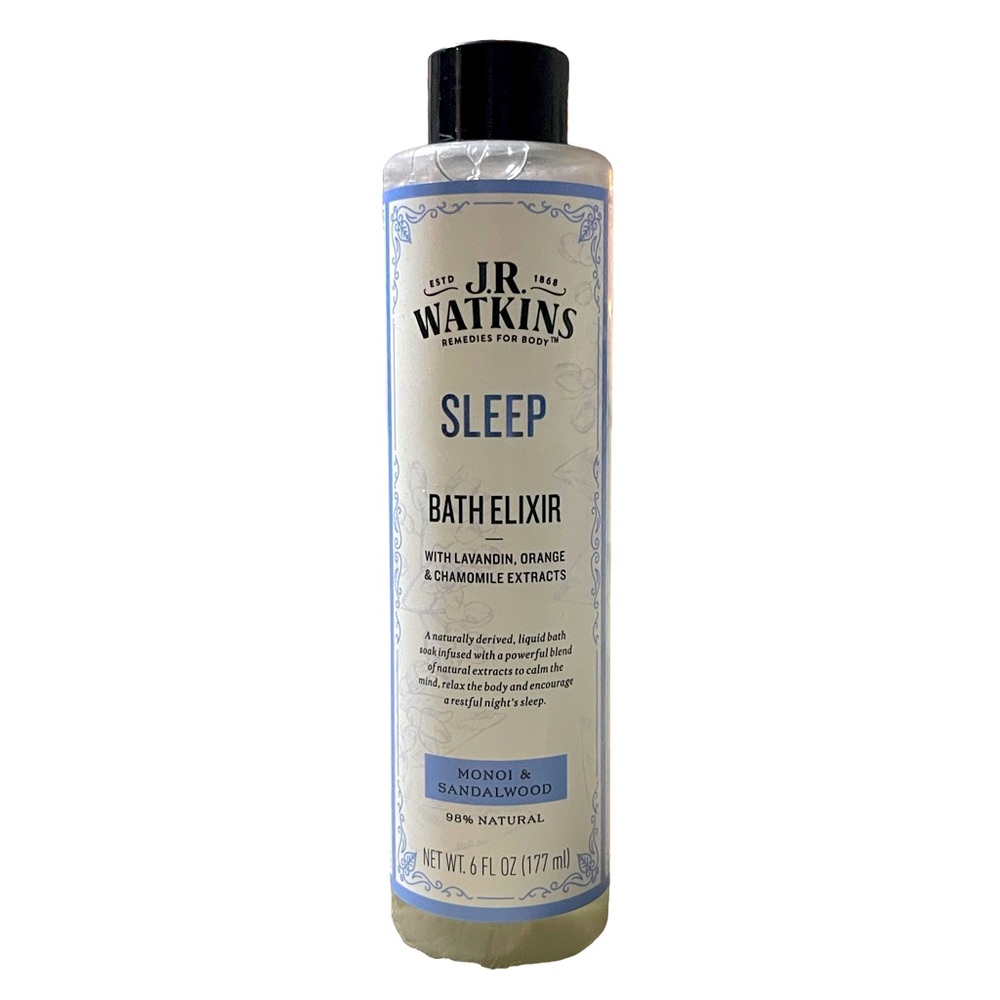 J.R. Watkins Sleep Bath Elixir, Liquid Bath Soak, Monoi & Sandalwood 6 oz 🆕